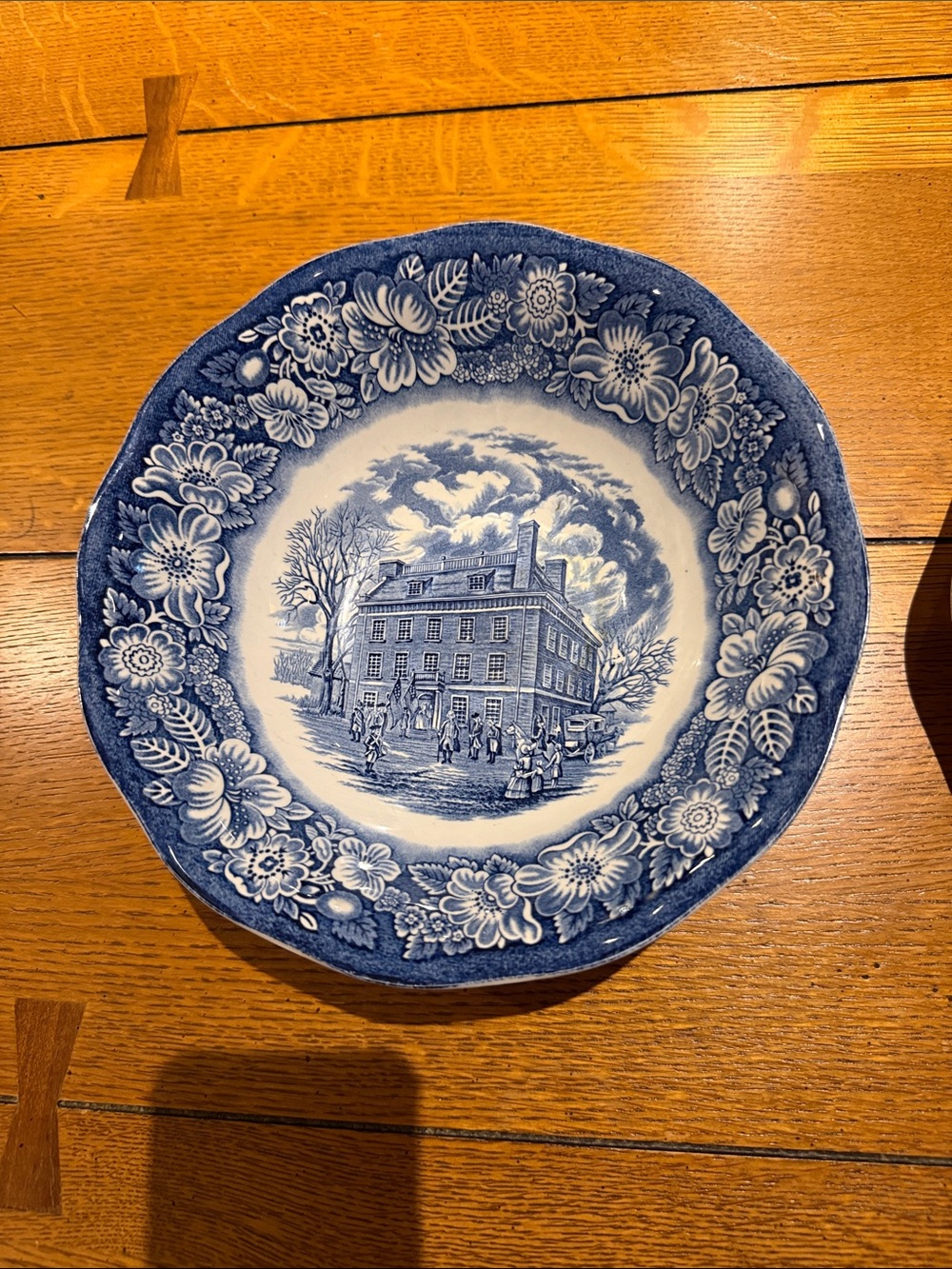 Blue Floral ironstone serving bowl Liberty Blue pattern made in England